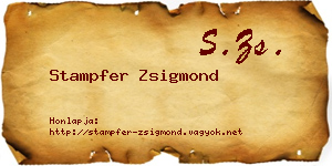 Stampfer Zsigmond névjegykártya